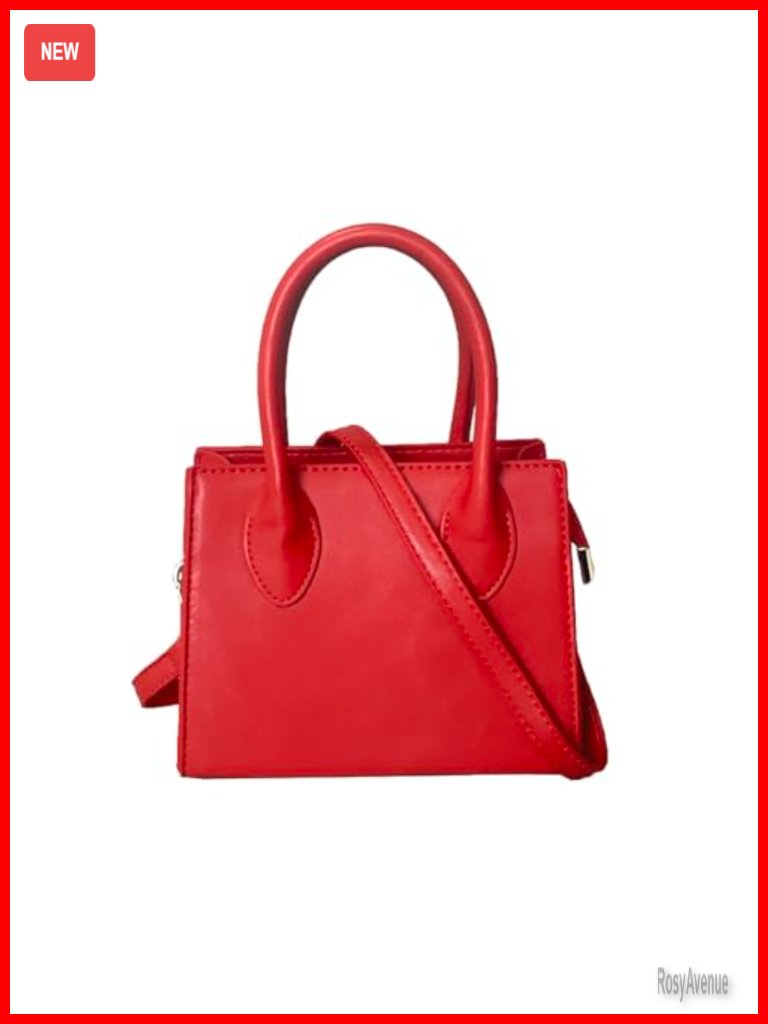 Faux Leather Crossbody Tote Bag Convertible Clutch Mini Handbag